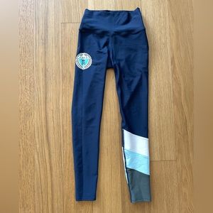 Soul Cycle‎ University Colorblock Blue High Waisted Leggings Sz XS